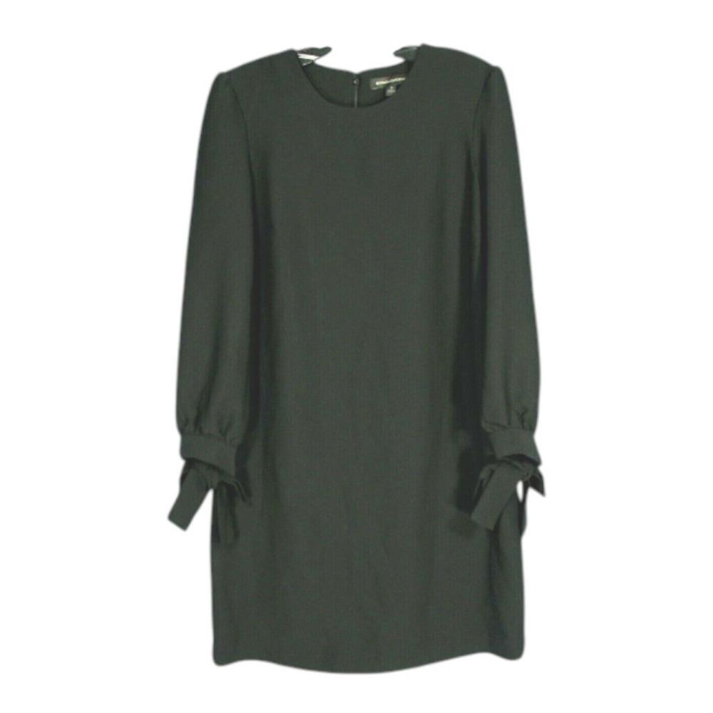 BANANA REPUBLIC Little Black CREPE FLOWY 3/4 TIE SLEEVE Shift Dress LBD sz 0